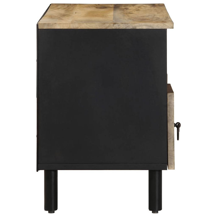 Dulap TV, negru, 100x33,5x46 cm, lemn masiv de mango brut - WALTI WALTI