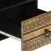 Dulap TV, negru, 100x33,5x46 cm, lemn masiv de mango brut - WALTI WALTI