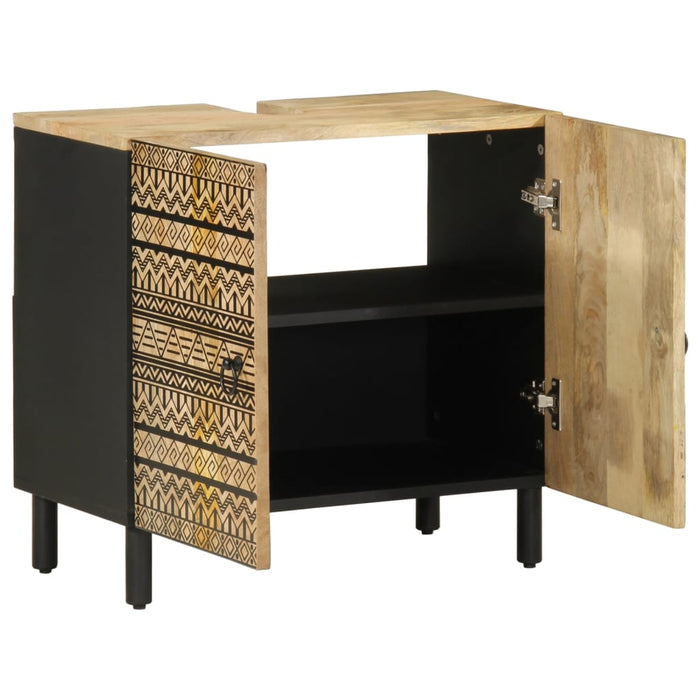 Dulap chiuveta de baie, negru, 62x33x58 cm, lemn masiv de mango - WALTI WALTI