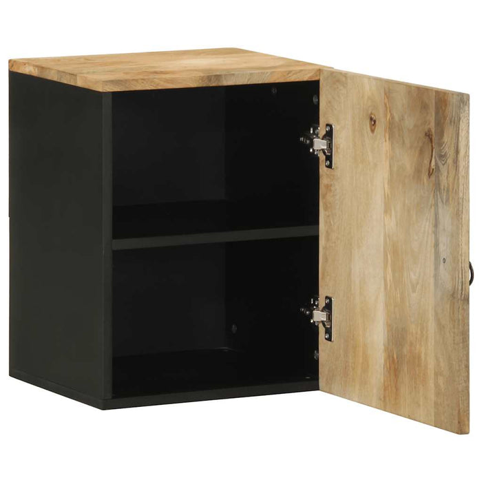 Dulap suspendat de baie negru 38x33,5x48cm, lemn masiv de mango - WALTI WALTI