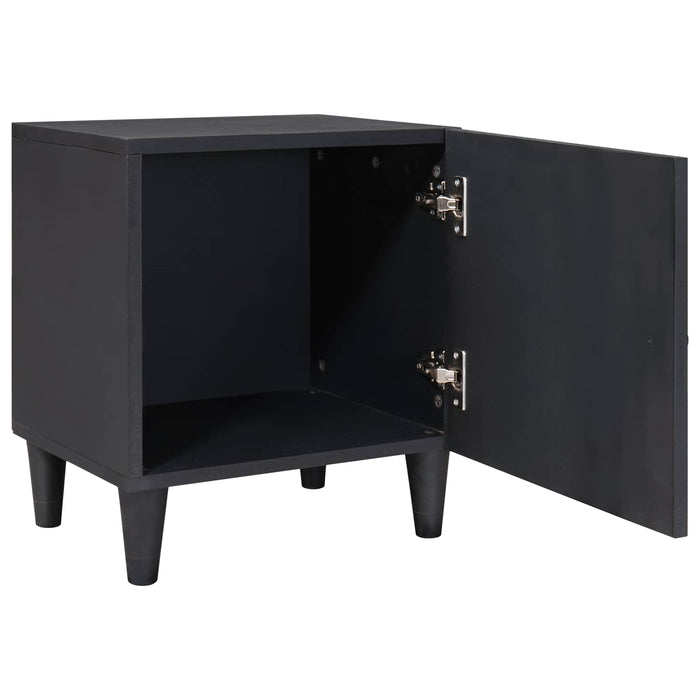 Noptieră cu ușă Negru 40 x 33 x 46 cm Lemn de mango solid - WALTI WALTI