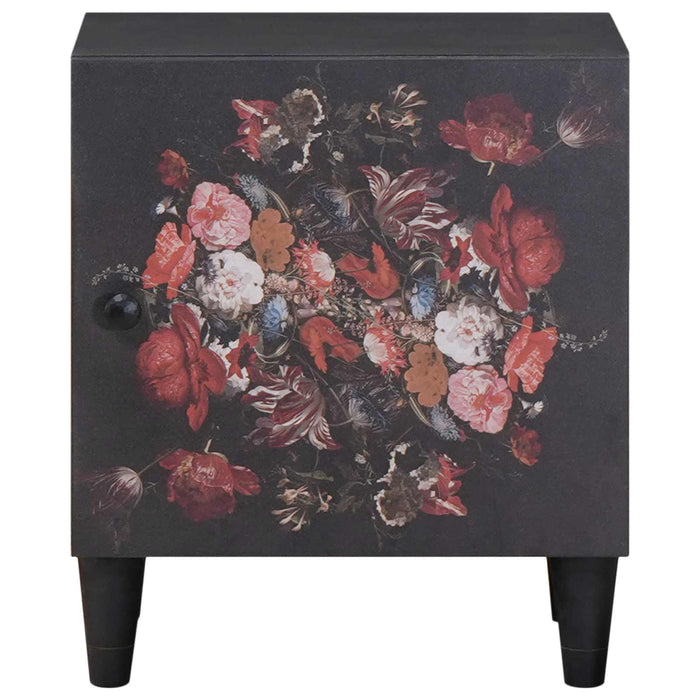 Noptieră cu ușă Negru 40 x 33 x 46 cm Lemn de mango solid - WALTI WALTI