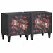Noptieră cu ușă 2 pcs Negru 40 x 33 x 46 cm Lemn de mango solid - WALTI WALTI