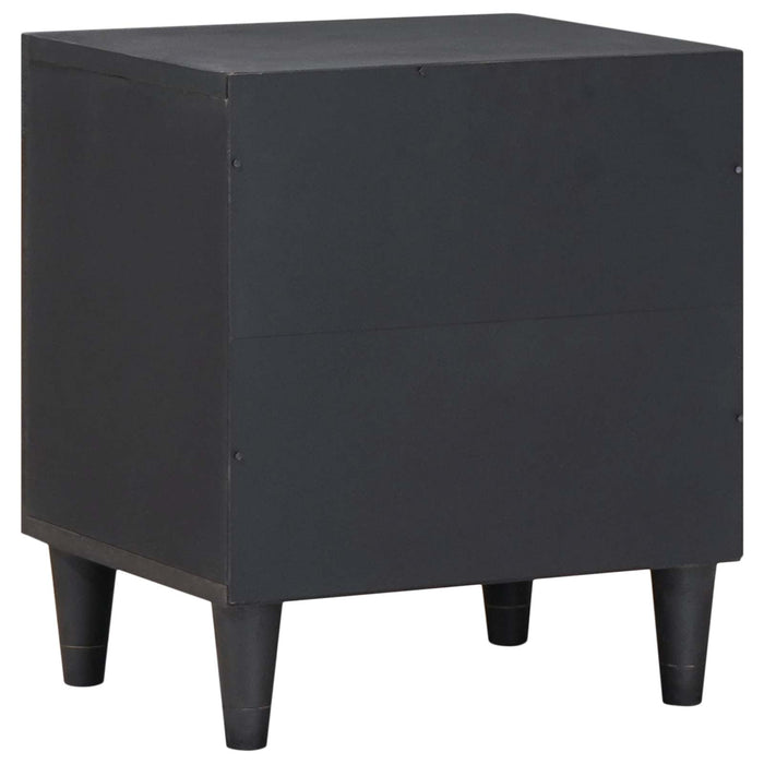 Noptieră cu ușă 2 pcs Negru 40 x 33 x 46 cm Lemn de mango solid - WALTI WALTI