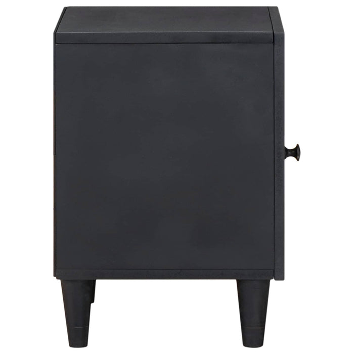 Noptieră cu ușă 2 pcs Negru 40 x 33 x 46 cm Lemn de mango solid - WALTI WALTI