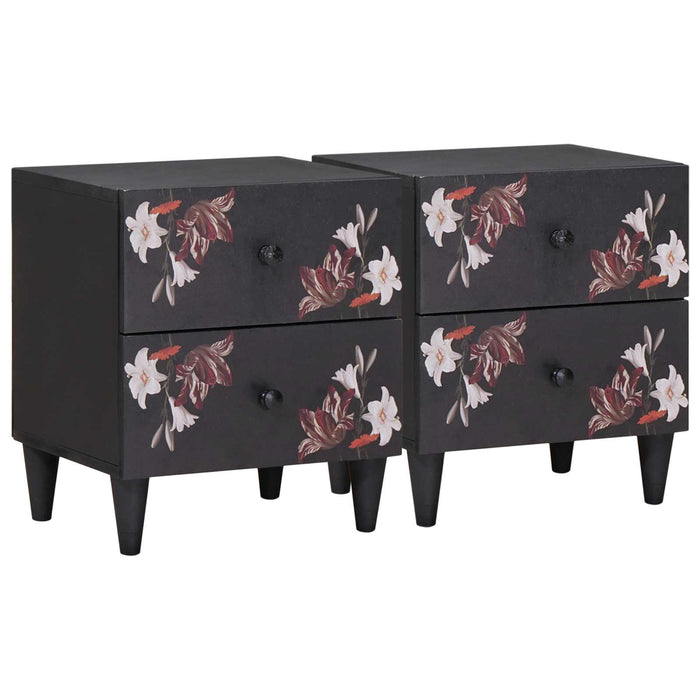 Noptieră 2 pcs Maro 40 x 33,5 x 46 cm Lemn de mango solid - WALTI WALTI