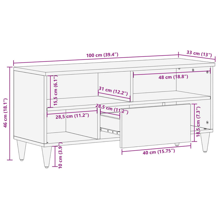 Dulapuri de depozitare cu sertar Multicolour 100 x 33,5 x 46 cm - WALTI WALTI