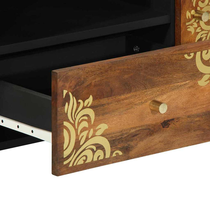 Cabinet TV Maro miere 105 x 33 x 46 cm Lemn de mango solid - WALTI WALTI