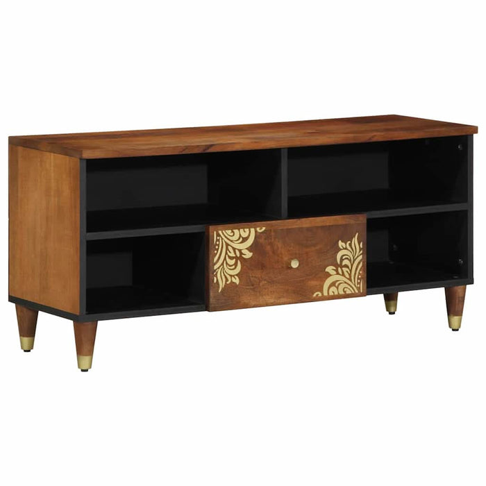 Cabinet TV Maro miere 100 x 33 x 46 cm Lemn de mango solid - WALTI WALTI
