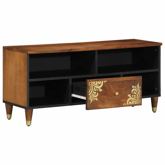 Cabinet TV Maro miere 100 x 33 x 46 cm Lemn de mango solid - WALTI WALTI