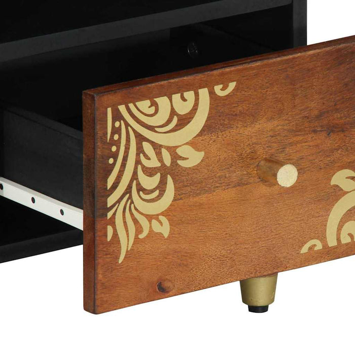 Cabinet TV Maro miere 100 x 33 x 46 cm Lemn de mango solid - WALTI WALTI