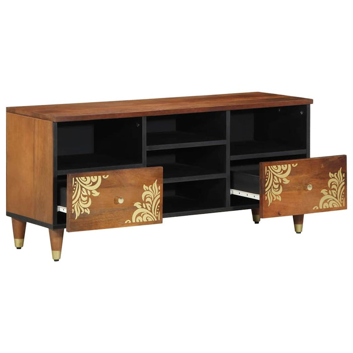 Cabinet TV Maro miere 100 x 33 x 46 cm Lemn de mango solid - WALTI WALTI