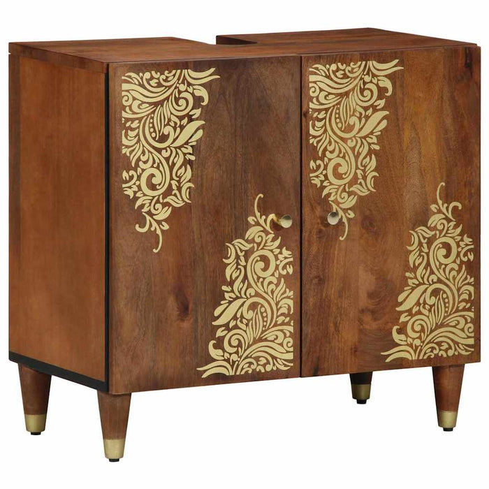 Dulap pentru chiuvetă de baie cu ușă maro miere 62 x 33 x 58 cm - WALTI WALTI