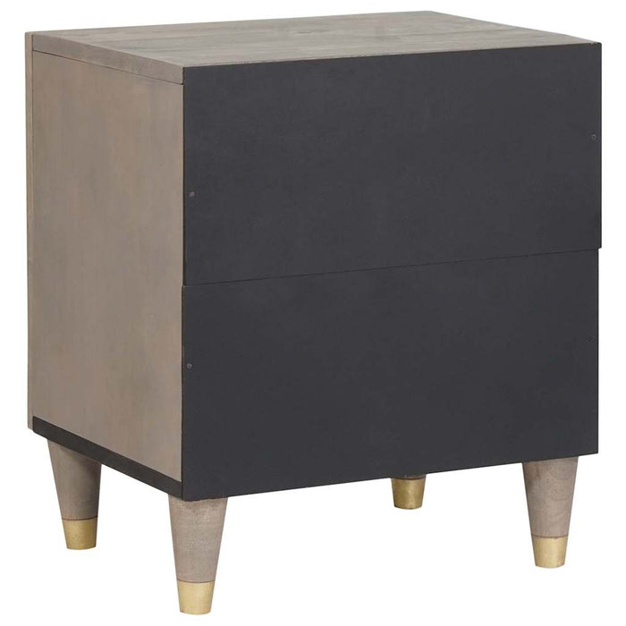 Noptieră cu ușă Gri 40 x 33 x 46 cm Lemn de mango solid - WALTI WALTI