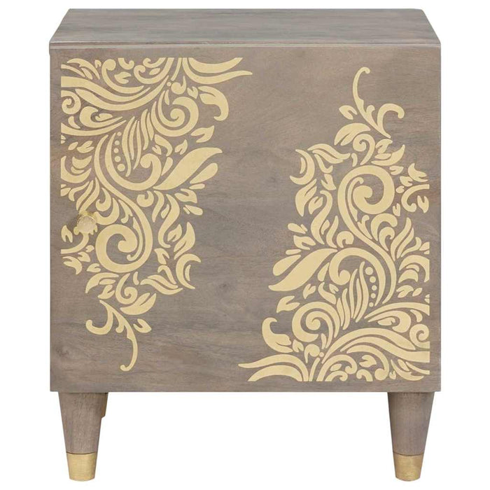 Noptieră cu ușă Gri 40 x 33 x 46 cm Lemn de mango solid - WALTI WALTI
