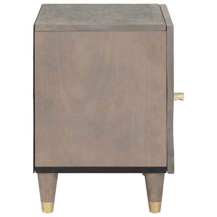 Noptieră cu ușă Gri 40 x 33 x 46 cm Lemn de mango solid - WALTI WALTI