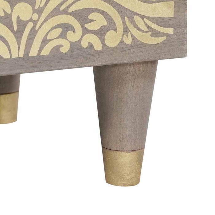 Noptieră cu ușă 2 pcs Gri 40 x 33 x 46 cm Lemn de mango solid - WALTI WALTI