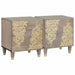 Noptieră cu ușă 2 pcs Gri 40 x 33 x 46 cm Lemn de mango solid - WALTI WALTI