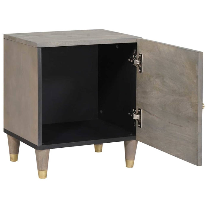 Noptieră cu ușă 2 pcs Gri 40 x 33 x 46 cm Lemn de mango solid - WALTI WALTI