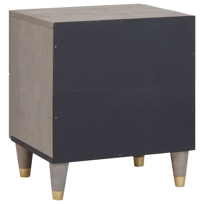 Dulap de noapte Gri 40 x 33 x 46 cm Lemn de mango solid - WALTI WALTI
