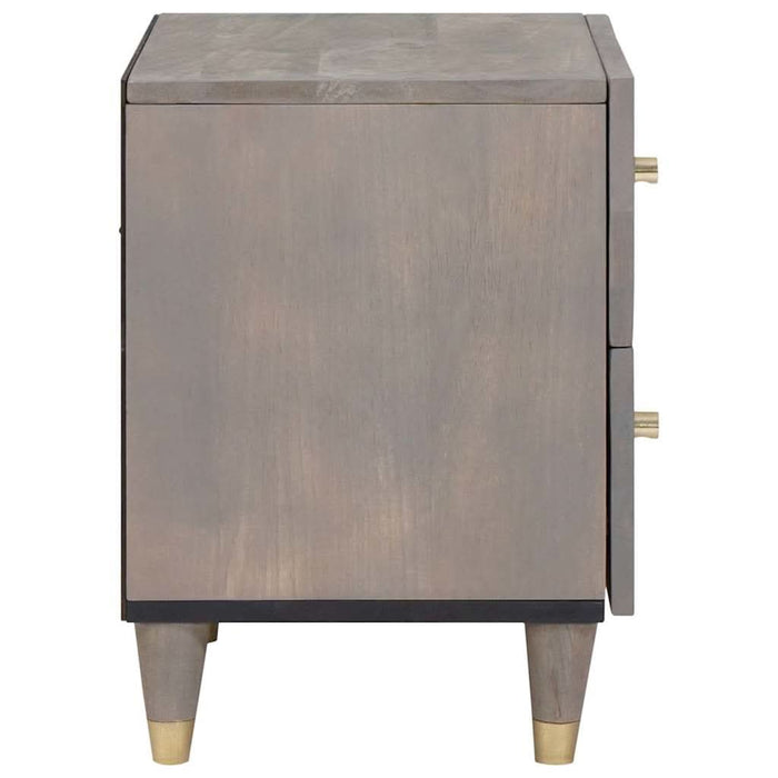 Dulap de noapte Gri 40 x 33 x 46 cm Lemn de mango solid - WALTI WALTI