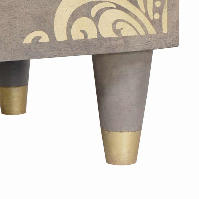 Dulap de noapte 2 pcs Gri 40 x 33 x 46 cm Lemn de mango solid - WALTI WALTI