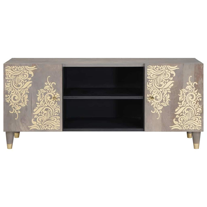 Cabinet TV cu raft Gri 105 x 33 x 46 cm Lemn de mango solid - WALTI WALTI
