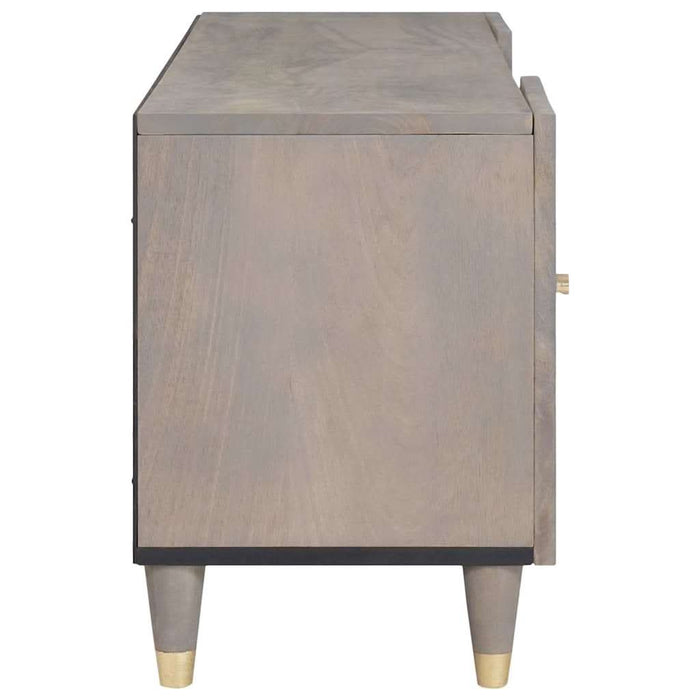 Cabinet TV cu raft Gri 105 x 33 x 46 cm Lemn de mango solid - WALTI WALTI