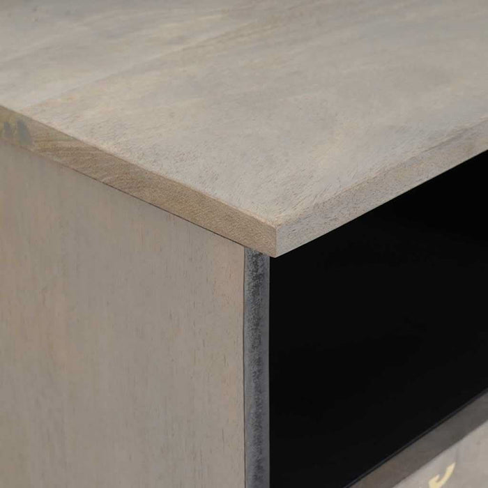 Cabinet TV cu sertar Gri 70 x 33 x 46 cm Lemn de mango solid - WALTI WALTI