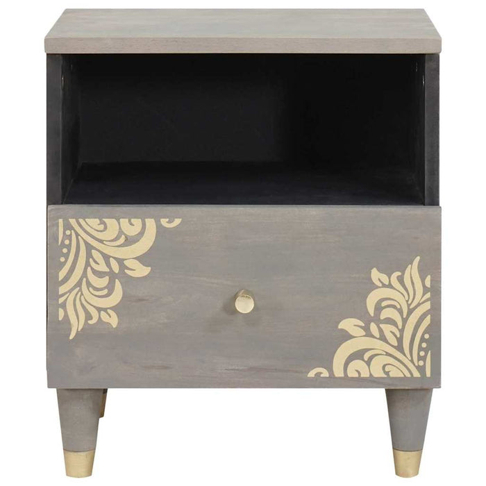 Dulap de noapte Gri 40 x 33 x 46 cm Lemn de mango solid - WALTI WALTI