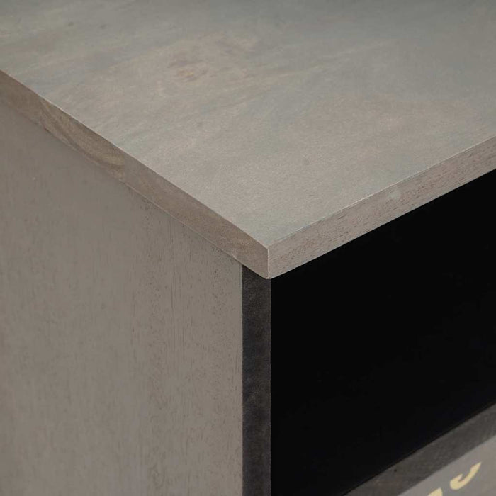 Dulap de noapte 2 pcs Gri 40 x 33 x 46 cm Lemn de mango solid - WALTI WALTI