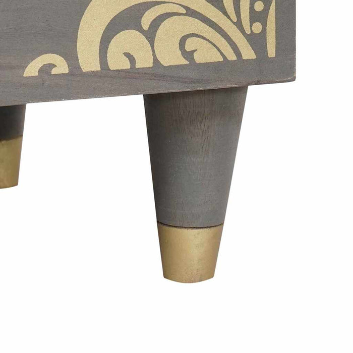 Dulap de noapte 2 pcs Gri 40 x 33 x 46 cm Lemn de mango solid - WALTI WALTI