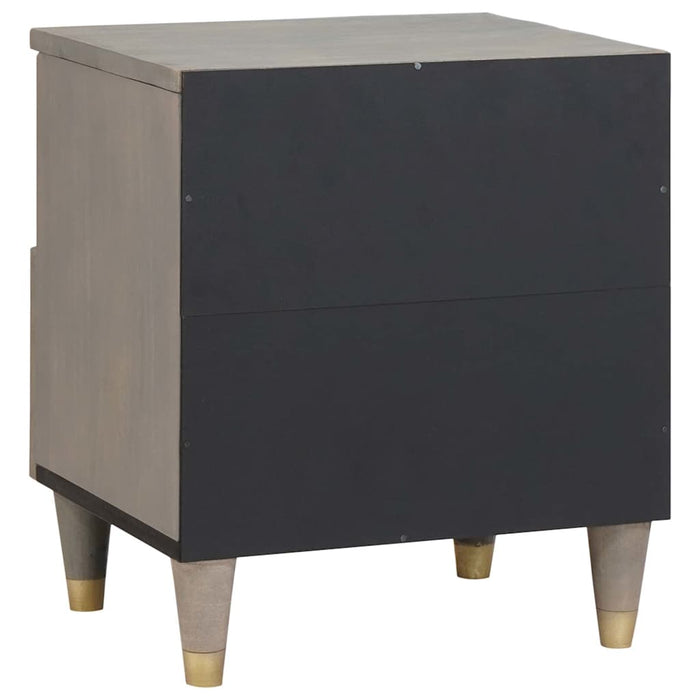 Dulap de noapte 2 pcs Gri 40 x 33 x 46 cm Lemn de mango solid - WALTI WALTI