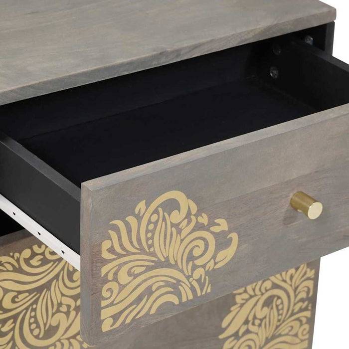 Noptieră cu ușă Gri 50 x 33 x 60 cm Lemn de mango solid - WALTI WALTI
