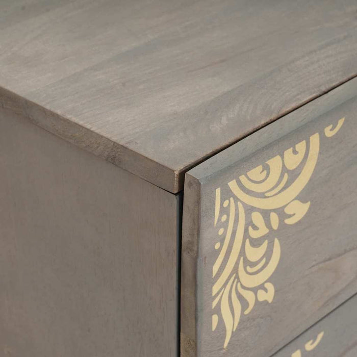 Dulap de noapte Gri 50 x 33 x 62 cm Lemn de mango solid - WALTI WALTI
