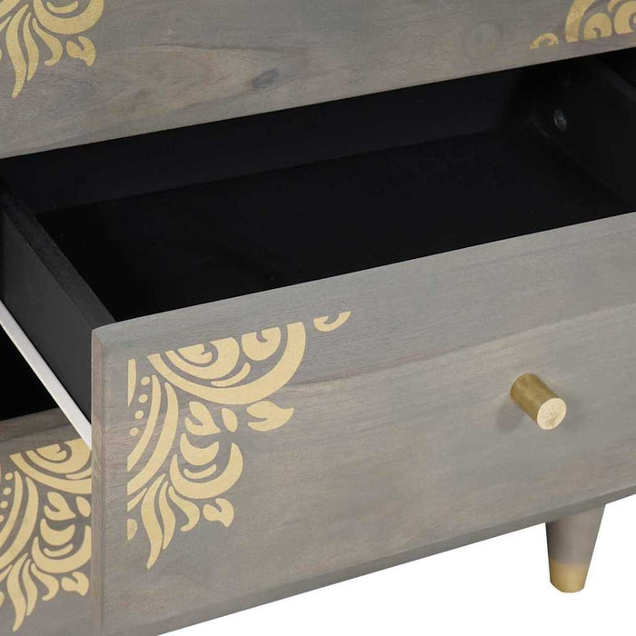 Dulap de noapte Gri 50 x 33 x 62 cm Lemn de mango solid - WALTI WALTI