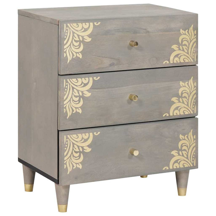 Dulap de noapte Gri 50 x 33 x 62 cm Lemn de mango solid - WALTI WALTI