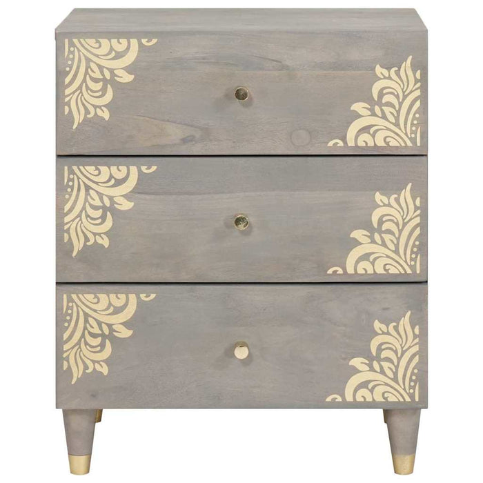 Dulap de noapte Gri 50 x 33 x 62 cm Lemn de mango solid - WALTI WALTI
