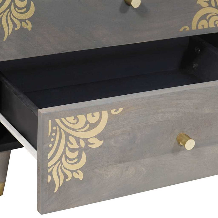 Dulap de noapte Gri 50 x 33 x 62 cm Lemn de mango solid - WALTI WALTI