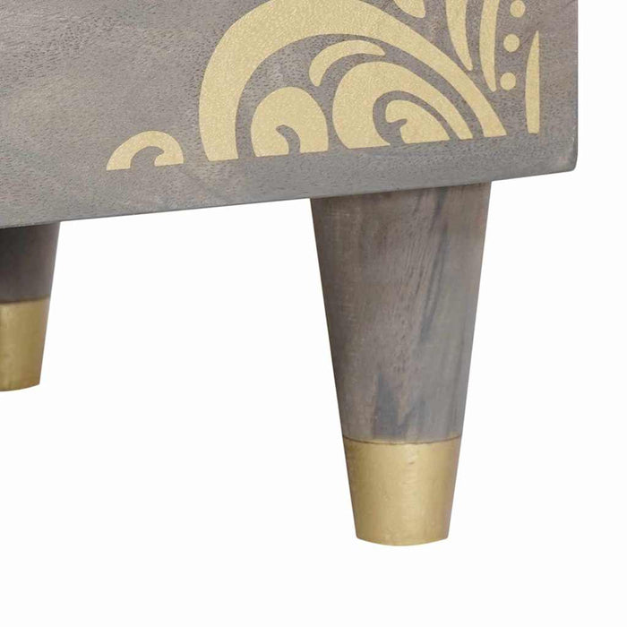 Dulap de noapte Gri 50 x 33 x 62 cm Lemn de mango solid - WALTI WALTI