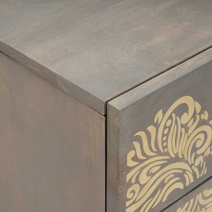 Noptieră cu ușă Gri 50 x 33 x 60 cm Lemn de mango solid - WALTI WALTI