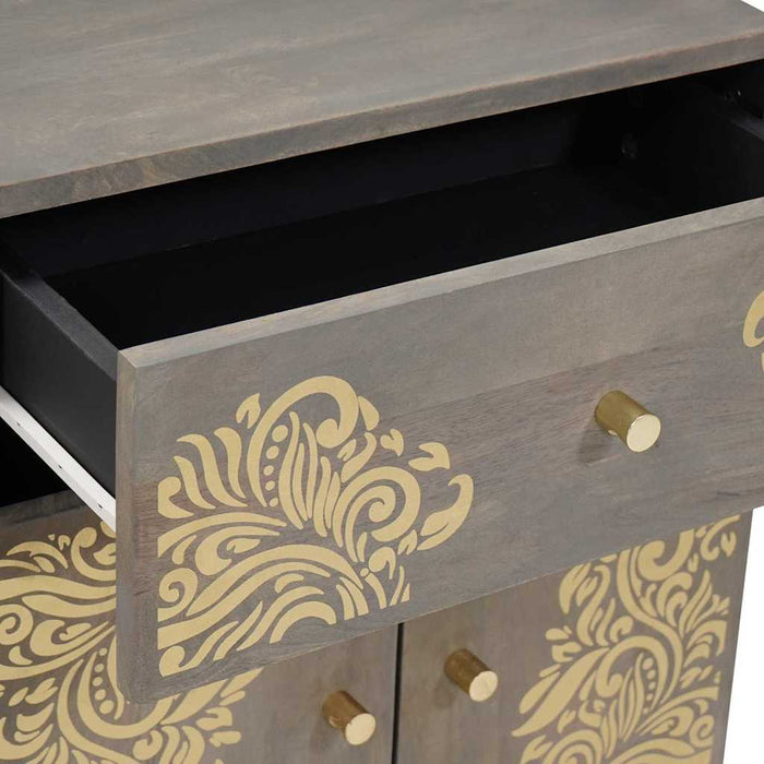 Noptieră cu ușă Gri 50 x 33 x 60 cm Lemn de mango solid - WALTI WALTI