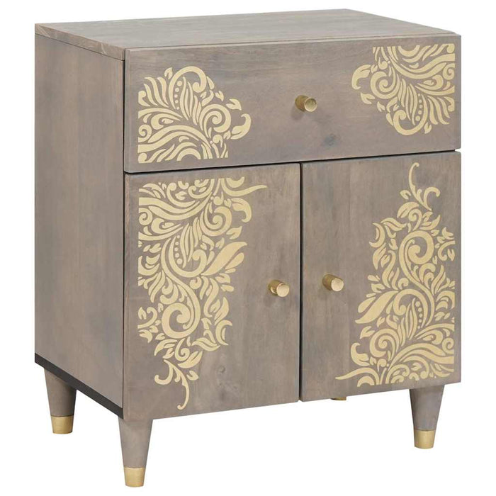 Noptieră cu ușă Gri 50 x 33 x 60 cm Lemn de mango solid - WALTI WALTI