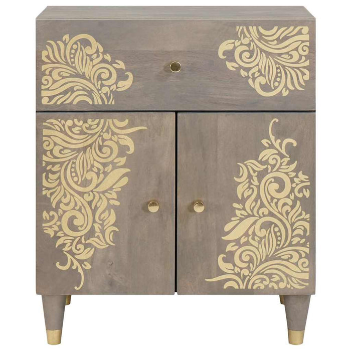 Noptieră cu ușă Gri 50 x 33 x 60 cm Lemn de mango solid - WALTI WALTI