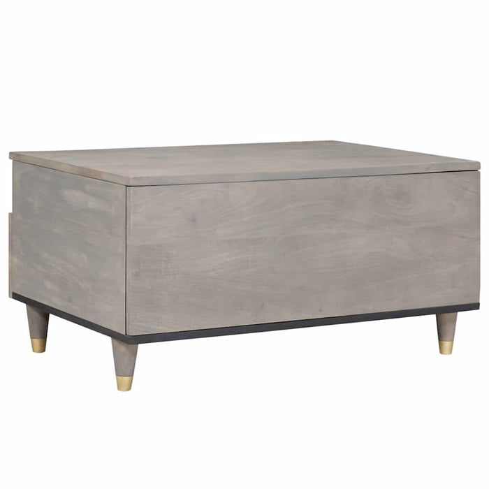 Masă de cafea cu sertar Gri 80 x 54 x 40 cm Lemn masiv de mango - WALTI WALTI