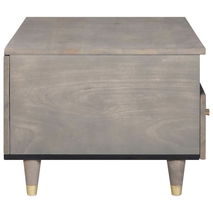 Masă de cafea cu sertar Gri 80 x 54 x 40 cm Lemn masiv de mango - WALTI WALTI