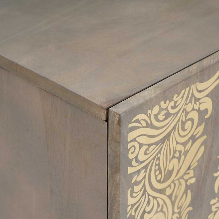 Cabinet TV cu sertar Gri 105 x 33 x 46 cm Lemn de mango solid - WALTI WALTI