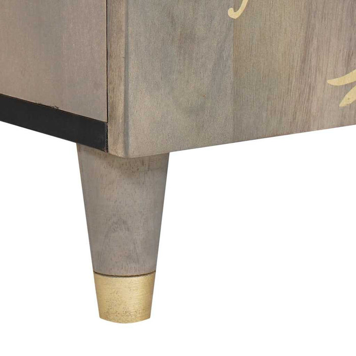 Cabinet TV cu sertar Gri 105 x 33 x 46 cm Lemn de mango solid - WALTI WALTI