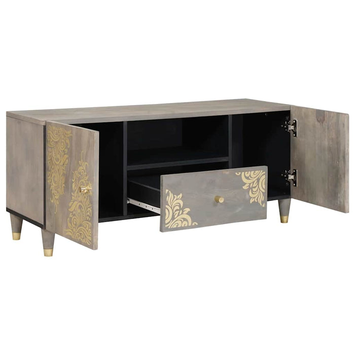 Cabinet TV cu sertar Gri 105 x 33 x 46 cm Lemn de mango solid - WALTI WALTI