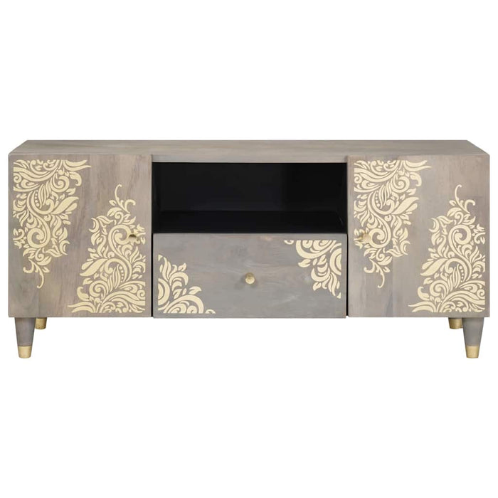 Cabinet TV cu sertar Gri 105 x 33 x 46 cm Lemn de mango solid - WALTI WALTI